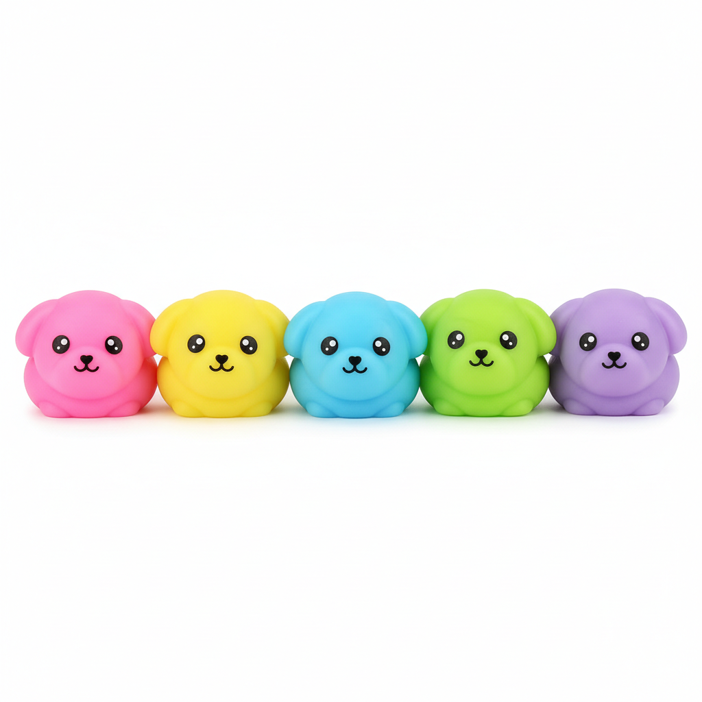 Collection squishy visage chien déformable 5 couleurs