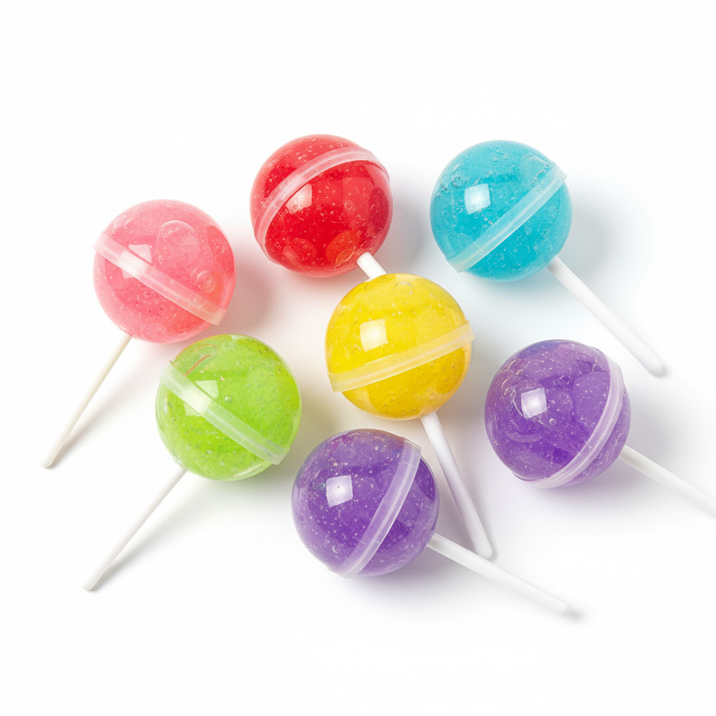 Slime Lollipop – 6 couleurs sur fond blanc