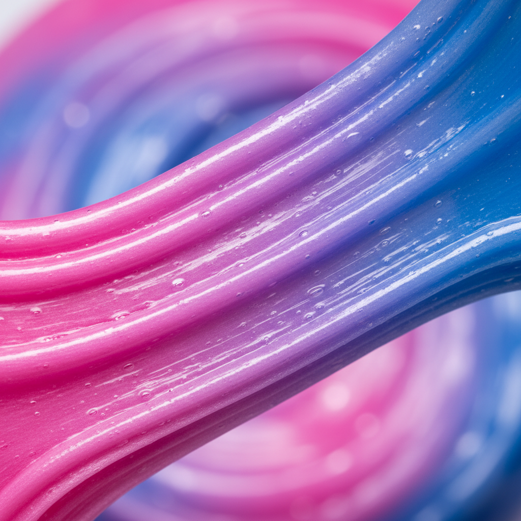 Texture soyeuse gros plan silk slime mud rose bleu