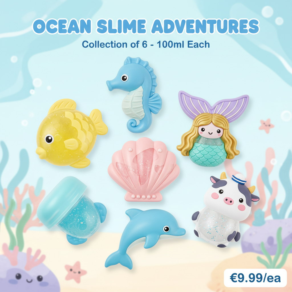 Collection slime cartoon marin 6 designs 100ml